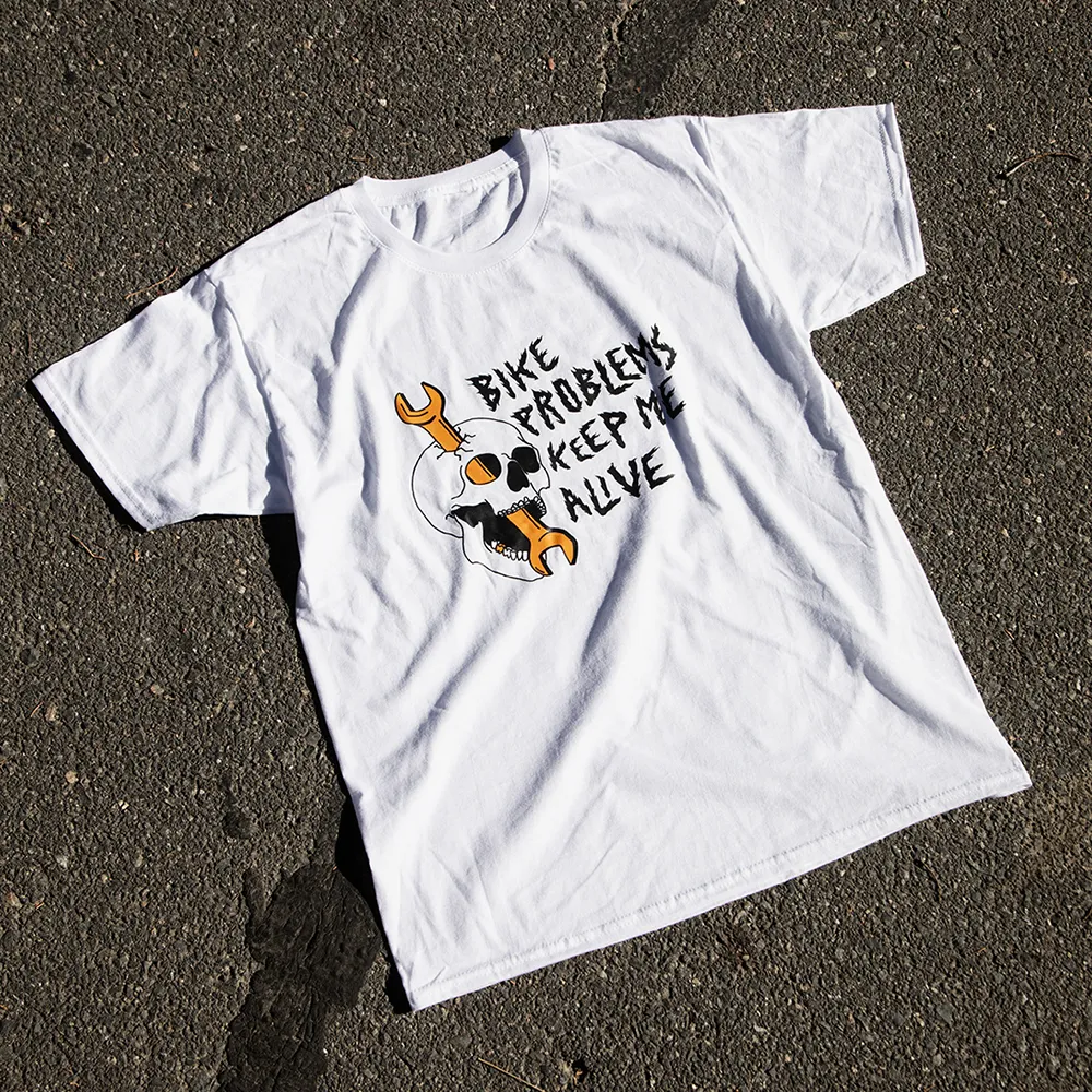 Camiseta Blanca Bike problems (XS)