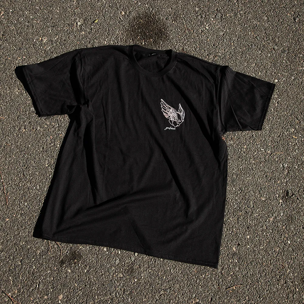 Camiseta Negra Cabeza alada (XS)